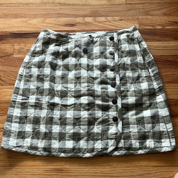 NEVER WORN! MADEWELL Curvy Quilted Flannel Mini Skirt in Gingham Check SIZE 6 - Picture 3 of 8